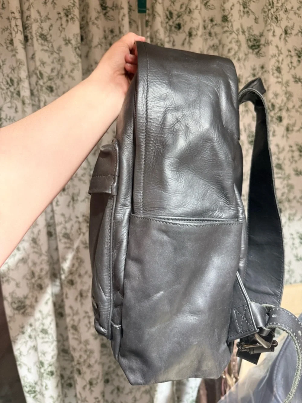 Classic Black Leather Men’s Backpack